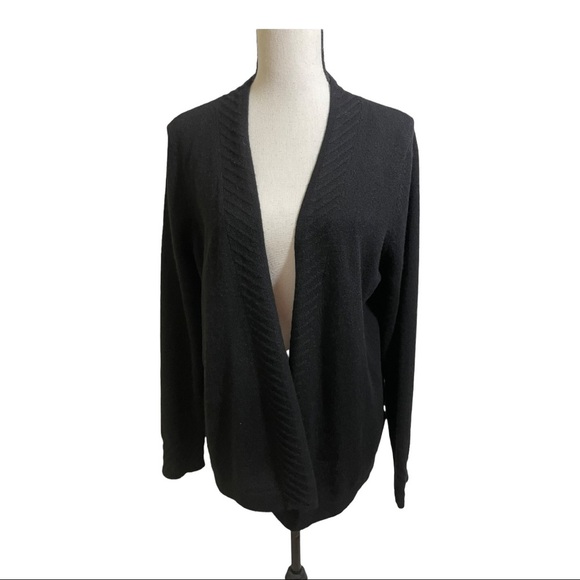 Cashmere charter club luxury open front cardigan black. Size medium cashmere - Picture 11 of 12